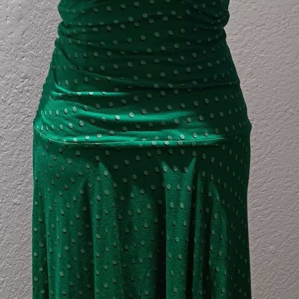 Betsey Johnson Vintage Green Polka Dot Midi Dress - image 5