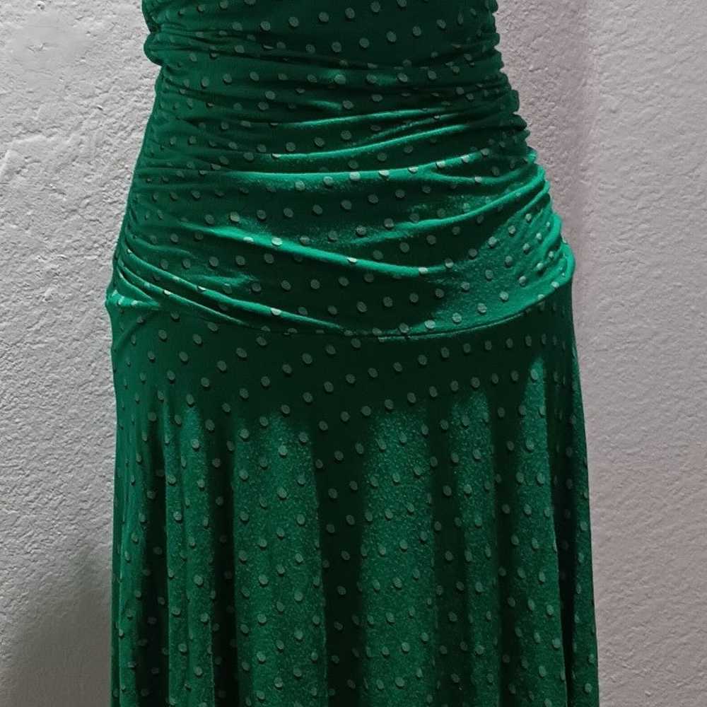 Betsey Johnson Vintage Green Polka Dot Midi Dress - image 6