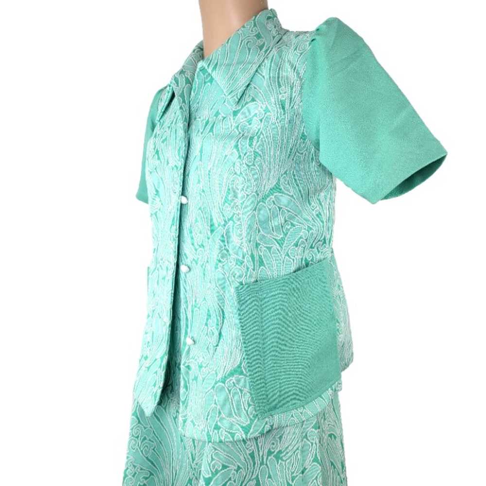 Vintage 60s Handmade Mint Green Jacket and Dress … - image 8