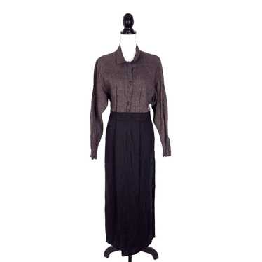 Vintage FLAX by Jeanne Engelhart Long Thermal Linen Dress Size