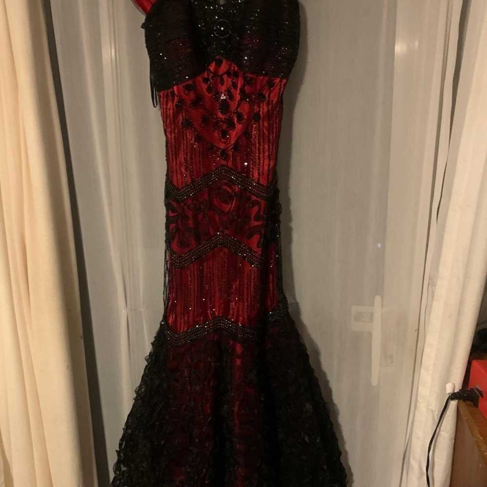 Vintage Eureka prom Halloween red black dress XS-s - image 1