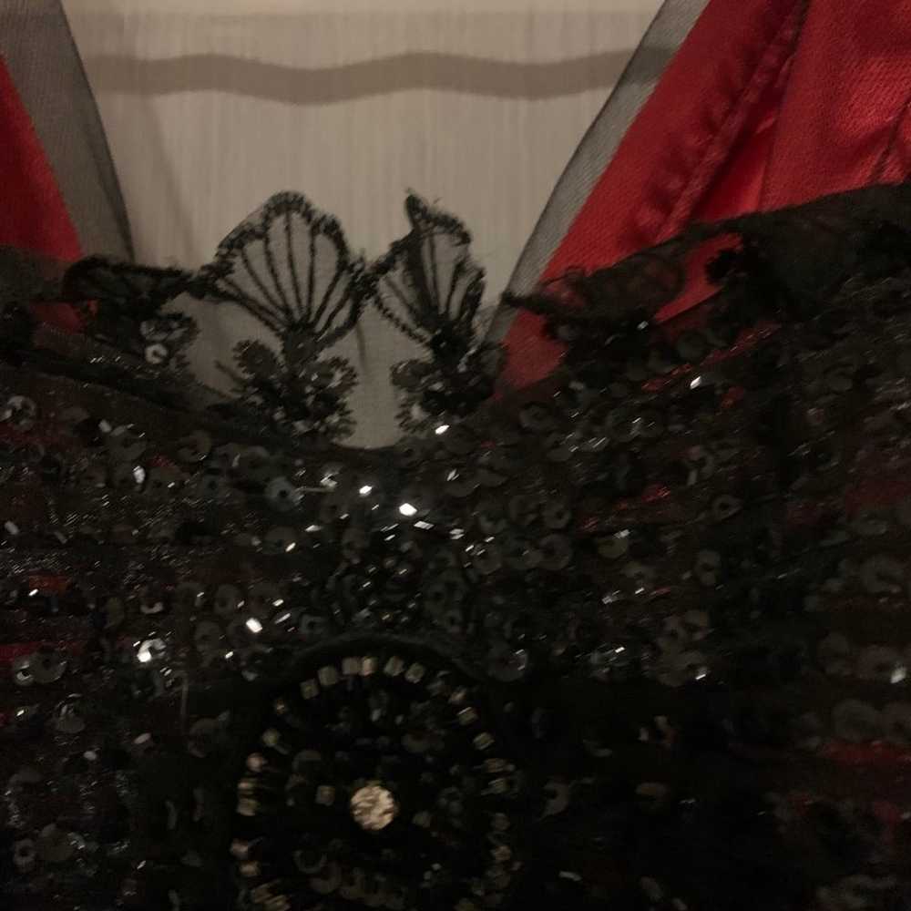 Vintage Eureka prom Halloween red black dress XS-s - image 3