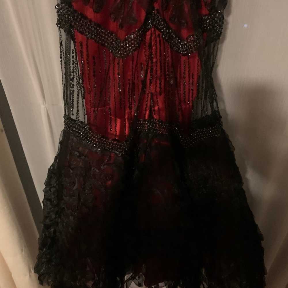 Vintage Eureka prom Halloween red black dress XS-s - image 5
