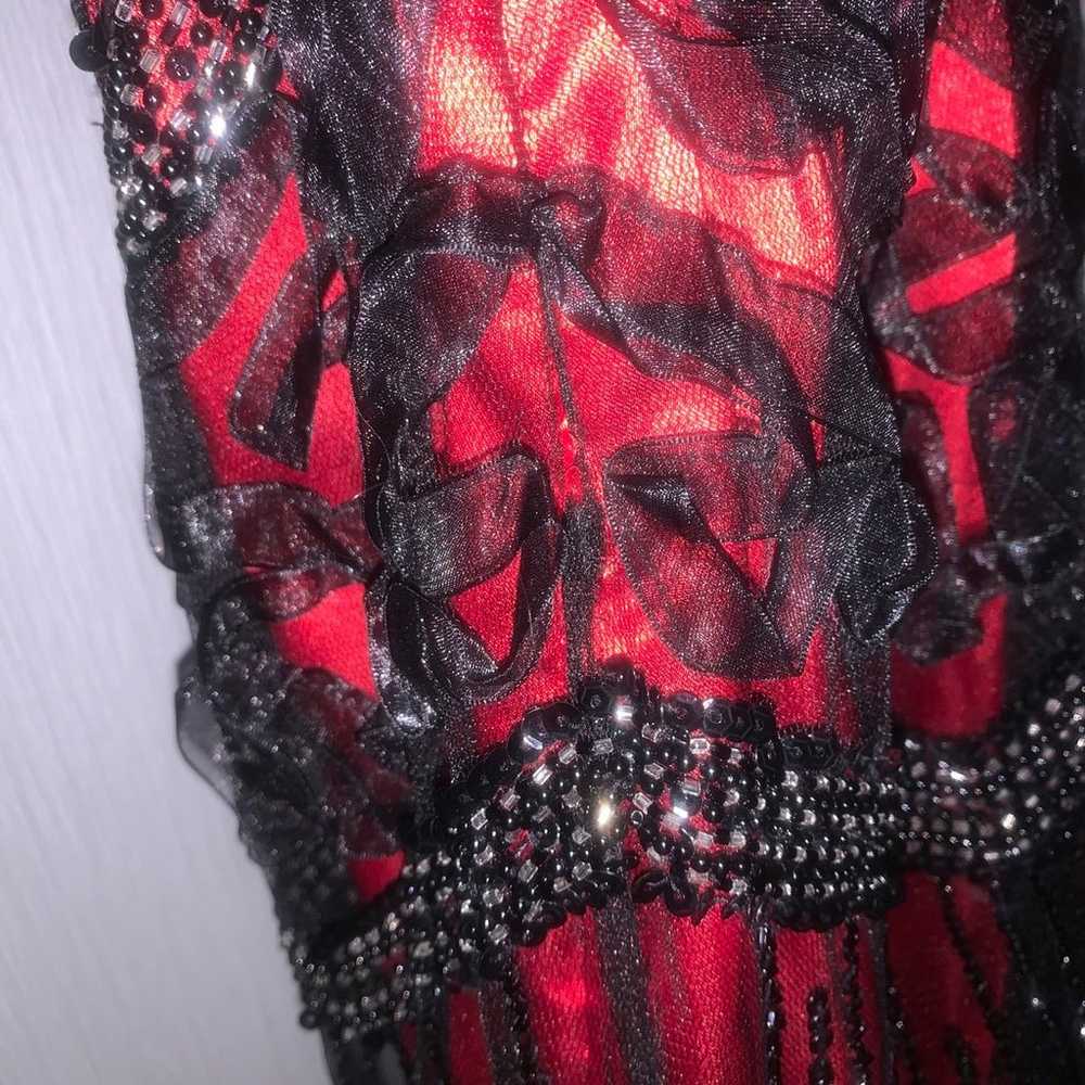 Vintage Eureka prom Halloween red black dress XS-s - image 8