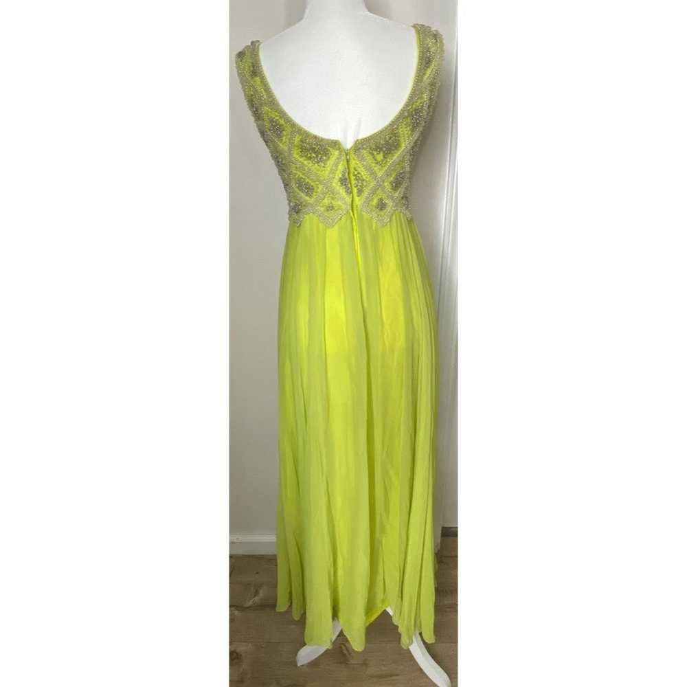 Vintage Bright Yellow Lime Green Beaded - image 2