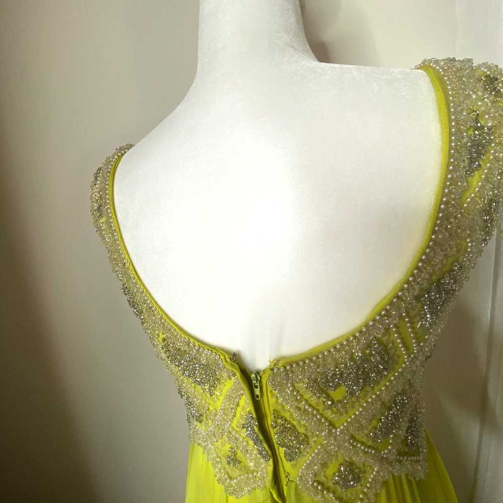 Vintage Bright Yellow Lime Green Beaded - image 6