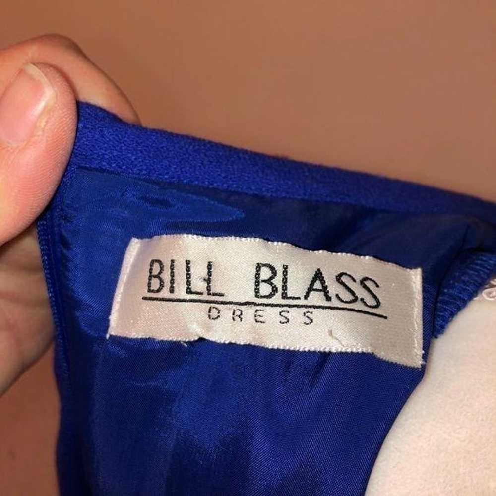 Bill Blass Vintage Blue Wool Crepe Dress Lined Ba… - image 10