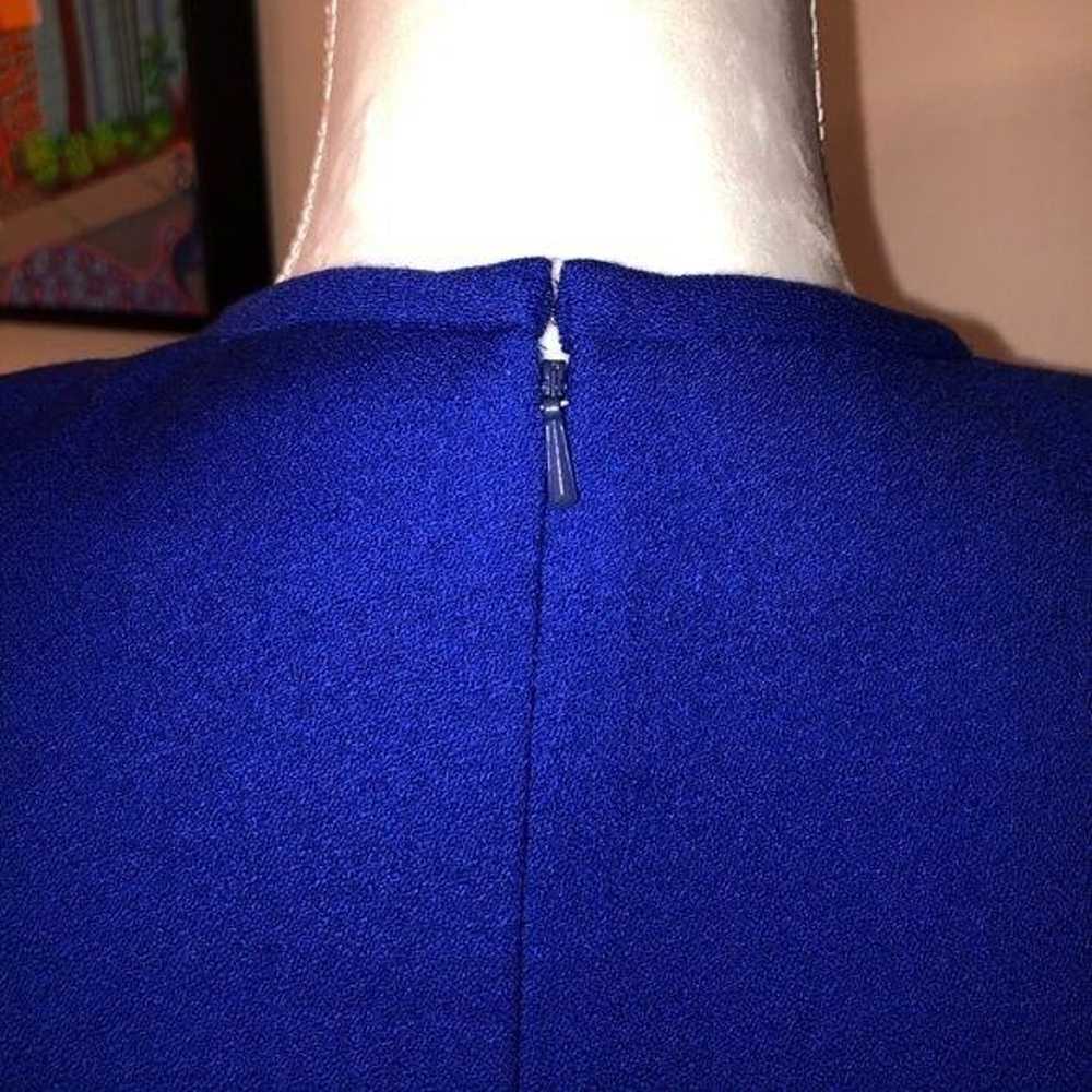Bill Blass Vintage Blue Wool Crepe Dress Lined Ba… - image 9