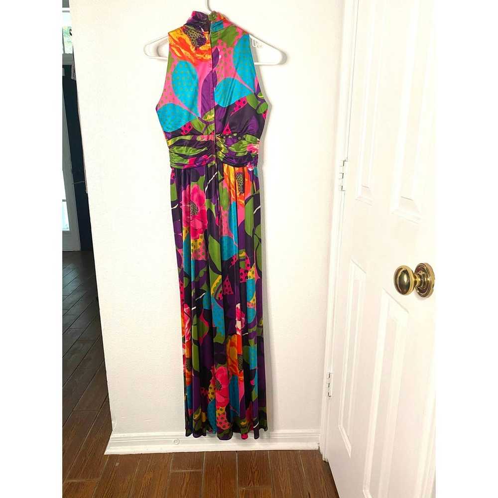 Vintage 1970's Overdress in Flower Power Print wi… - image 6