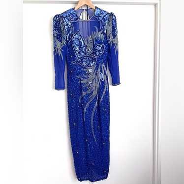 Vintage Lillie Rubin Silk Beaded and Sequin Dress… - image 1