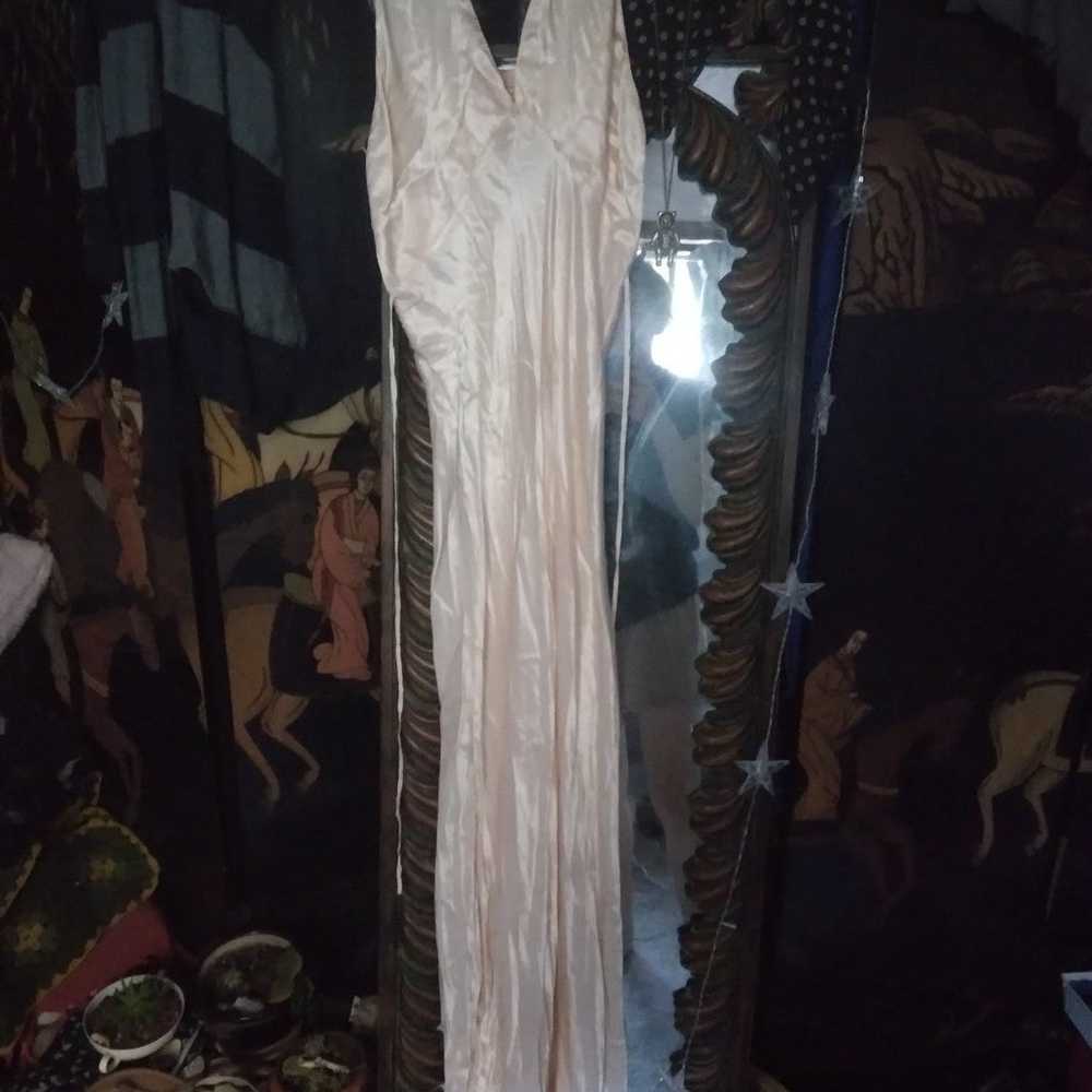 1940s silk satin nightgown - image 3
