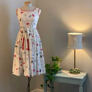 Vintage Debby Ross Novelty Print Dress - image 1