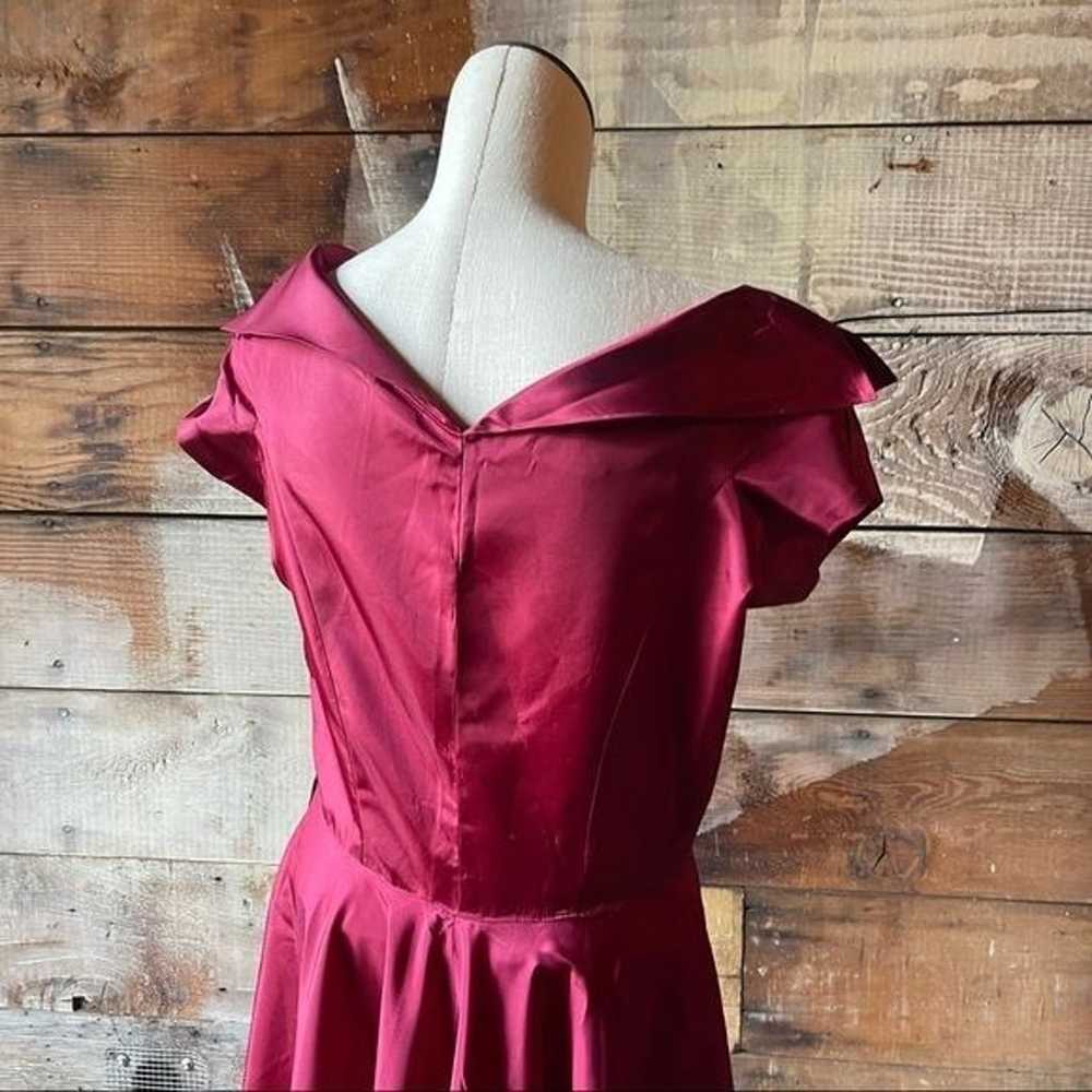 30’s 40’s Handmade Taffeta Burgundy Vintage Dress - image 4