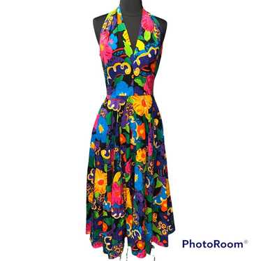 AJ BARI VINTAGE CORSET DRESS FLORAL