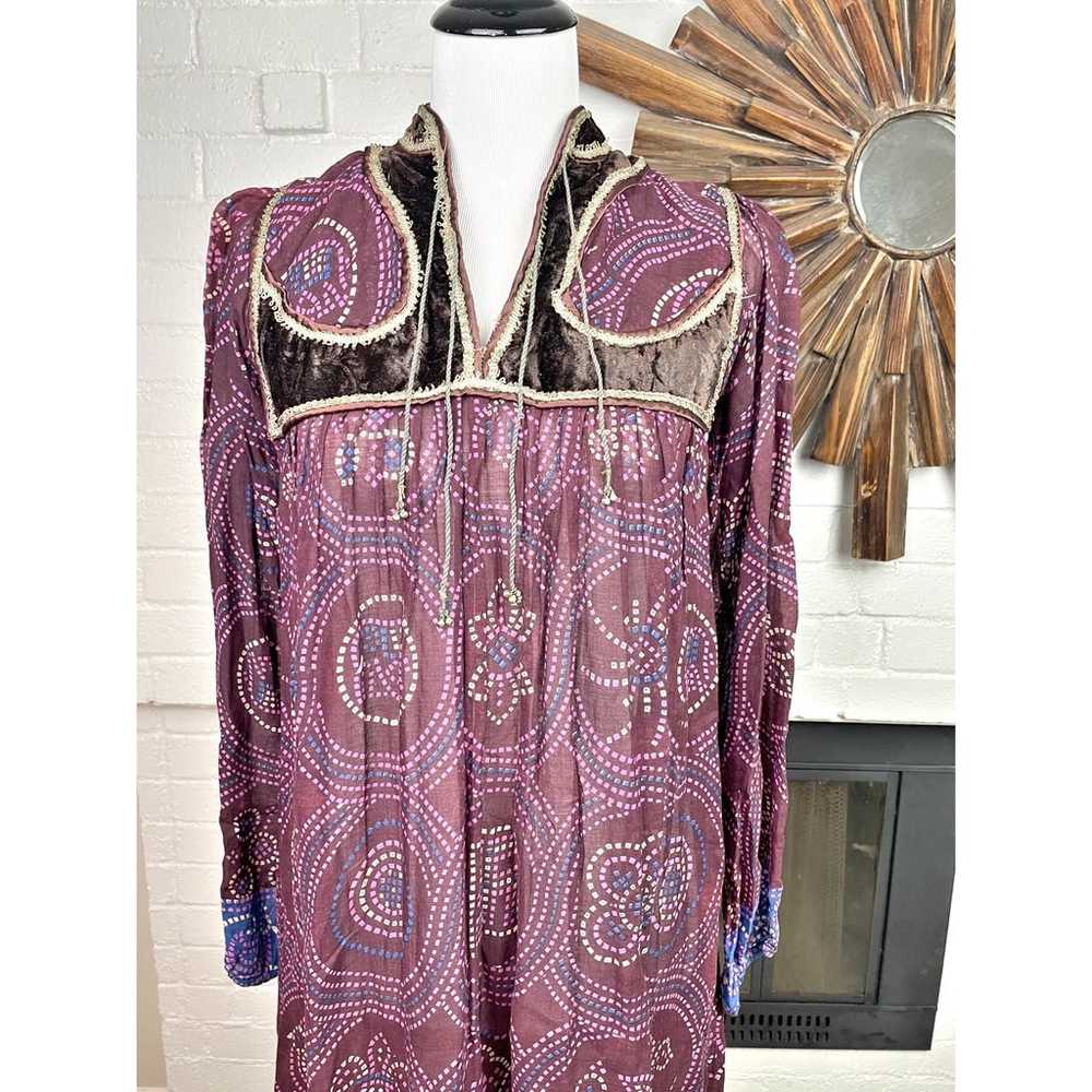 Vintage Indian 70s Cotton Gauze Dress - image 2