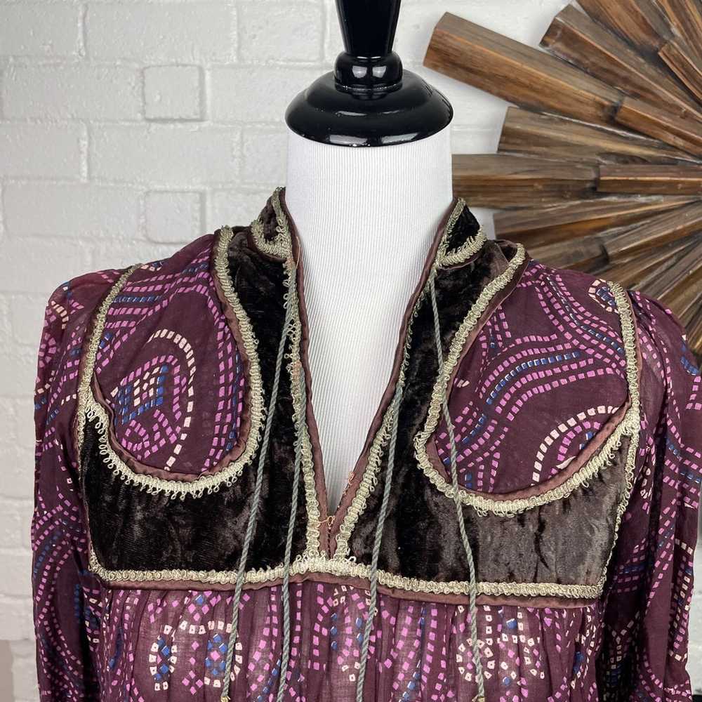 Vintage Indian 70s Cotton Gauze Dress - image 3