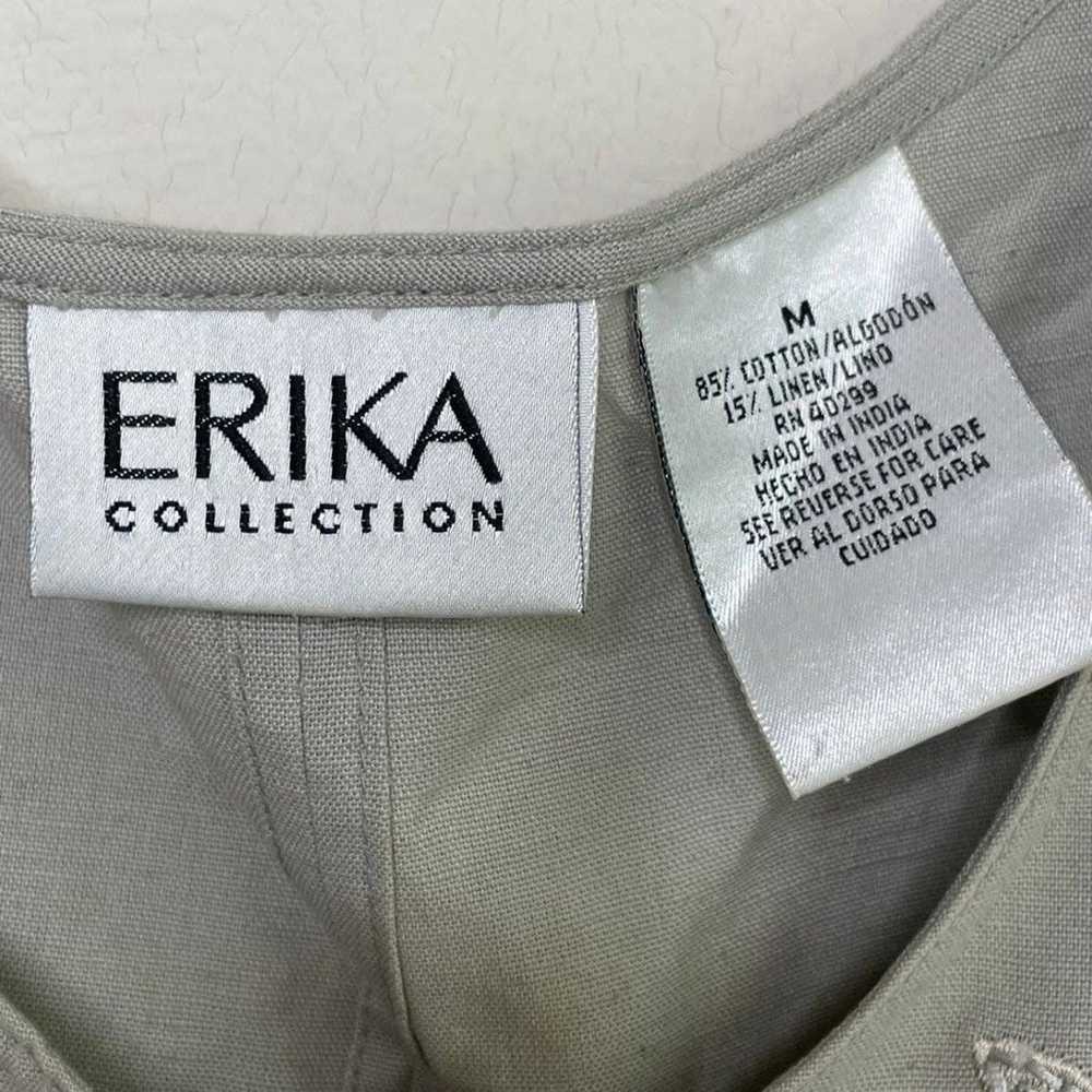 Vintage Erika Cotton Linen Sage Green Sleeveless … - image 10