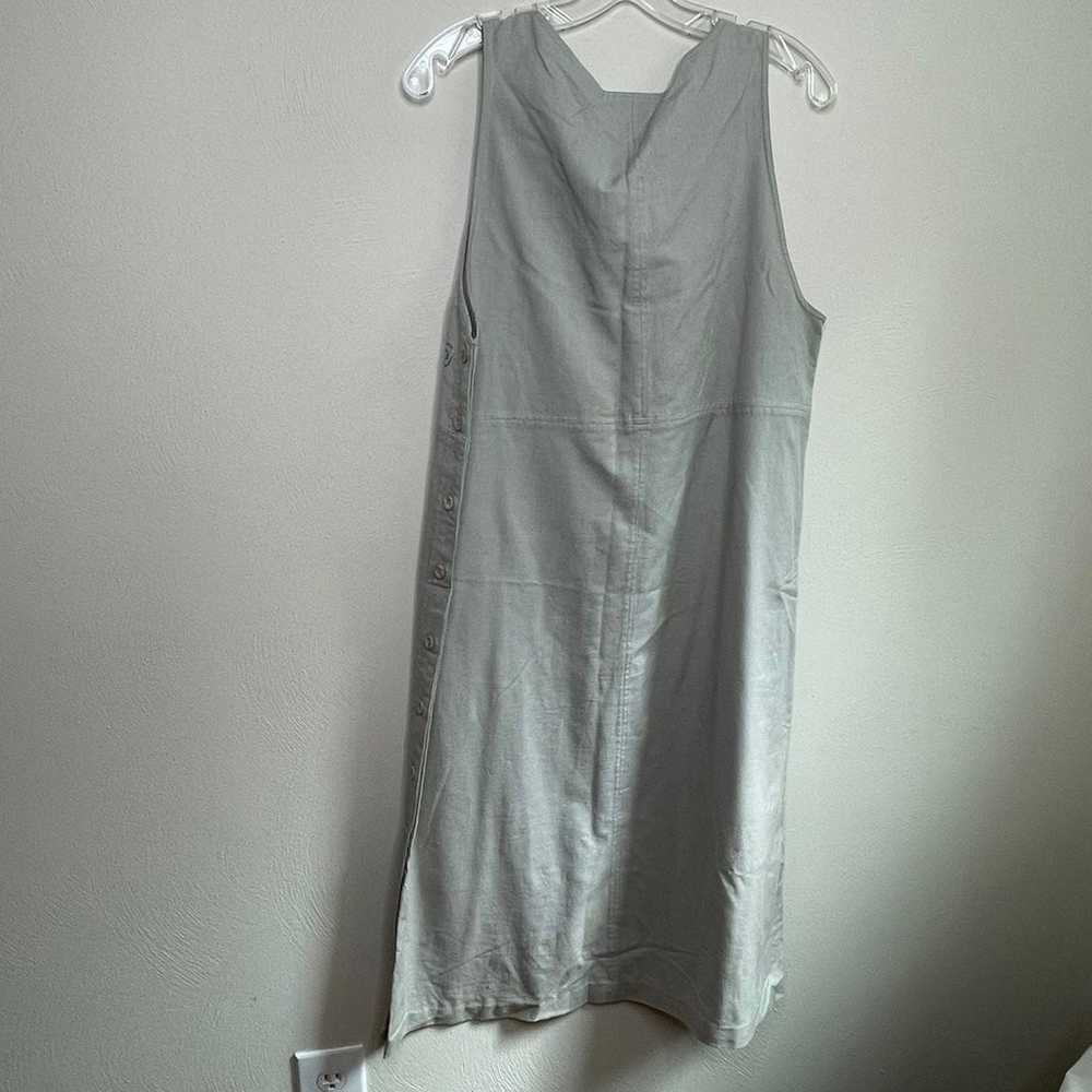 Vintage Erika Cotton Linen Sage Green Sleeveless … - image 3