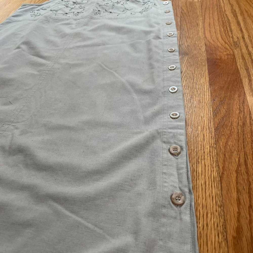 Vintage Erika Cotton Linen Sage Green Sleeveless … - image 5