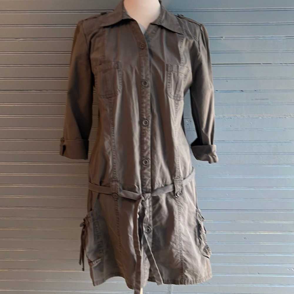Mossimo industrial gray button down dress with be… - image 1