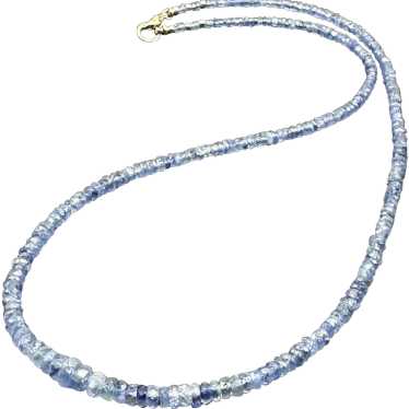 Natural Blue Sapphire and 14k Gold Necklace