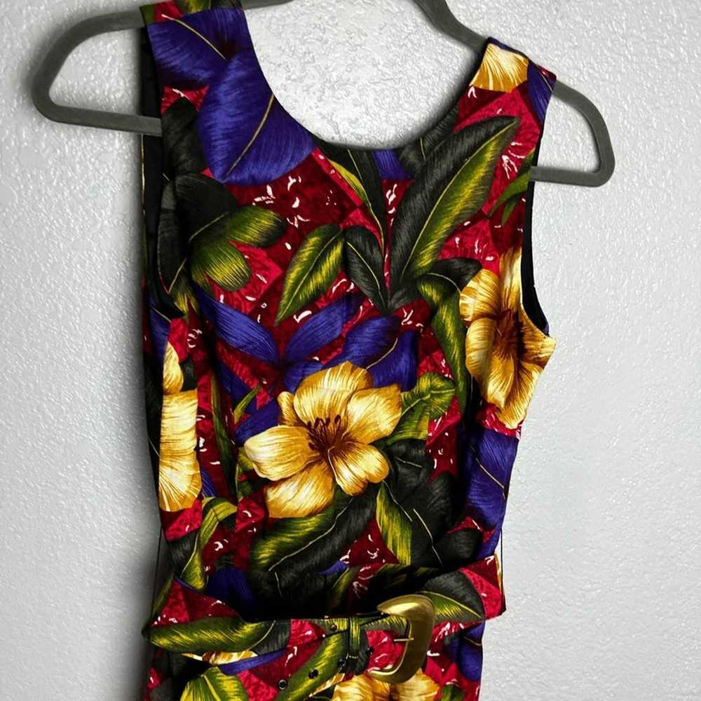 POSITIVE ATTITUDE Vintage Belted Floral Dress - Gem