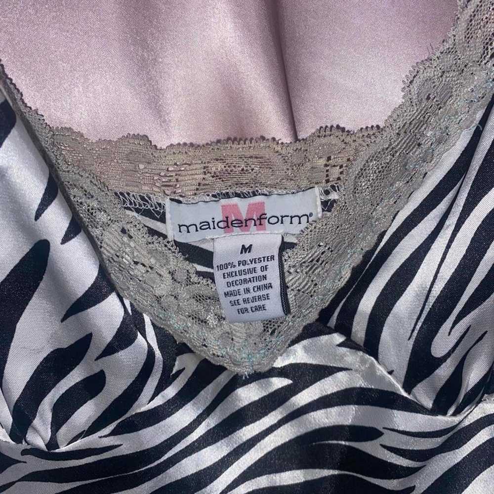 Vintage silk satin zebra slip dress - image 4
