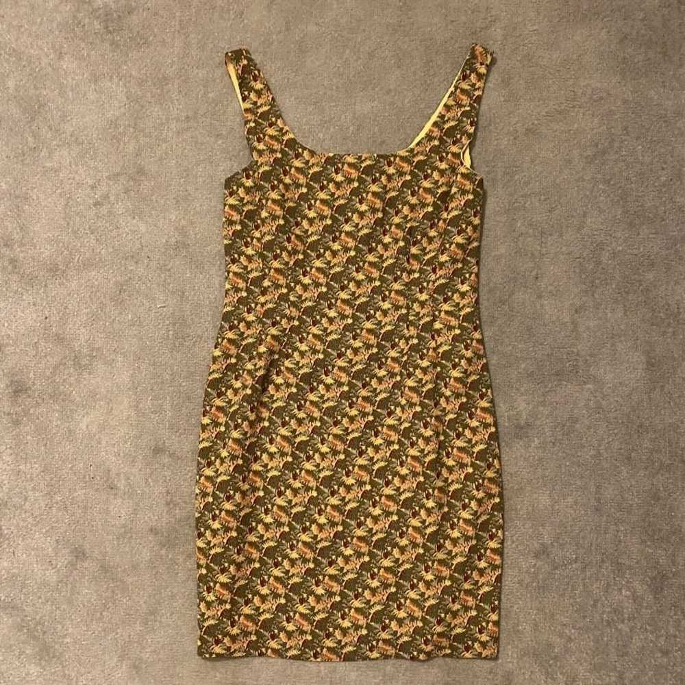Sunny Names Dress Women’s 10 Yellow Green Leaves … - image 1
