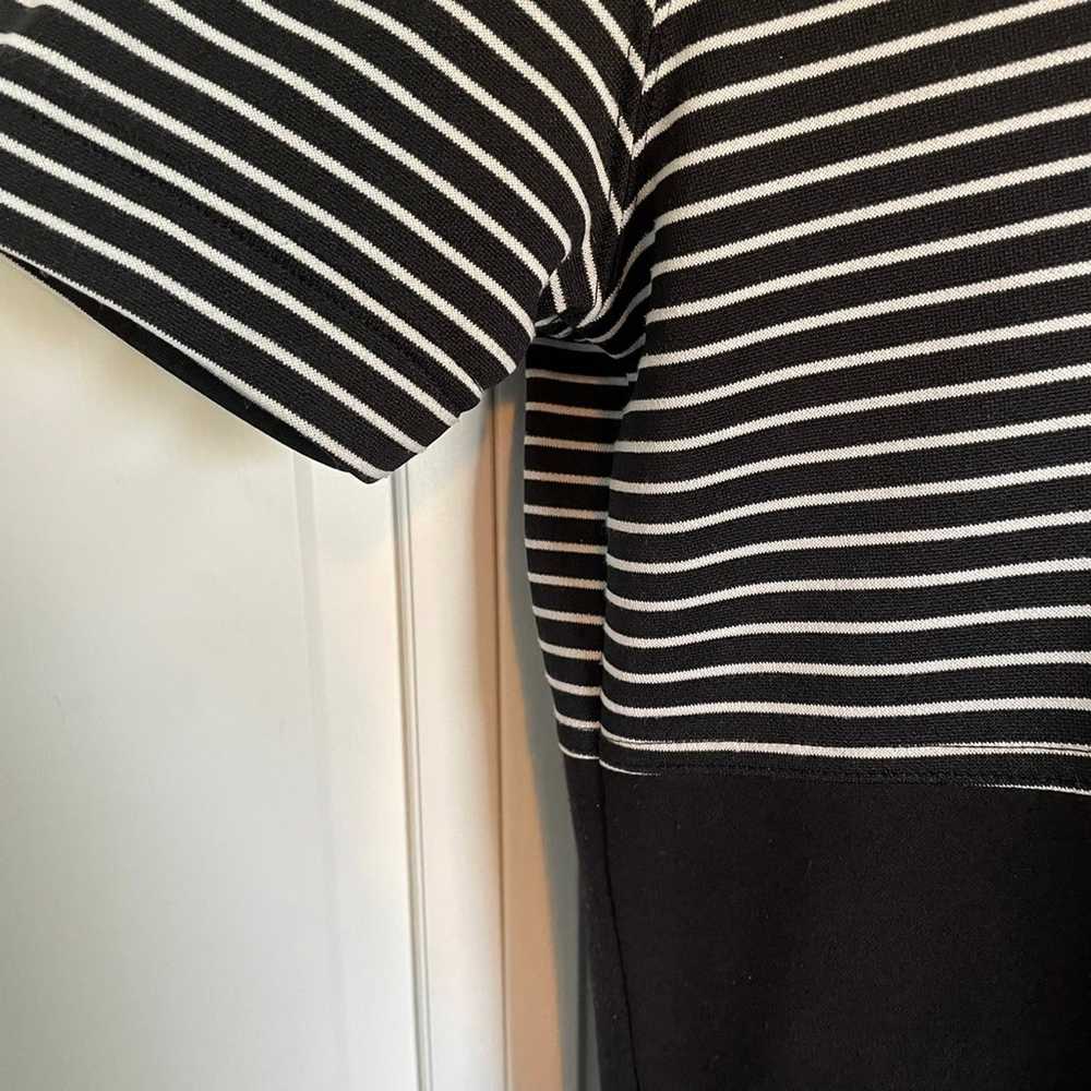 Black White Stripe T-Shirt Dress Short Sleeve Cat… - image 4