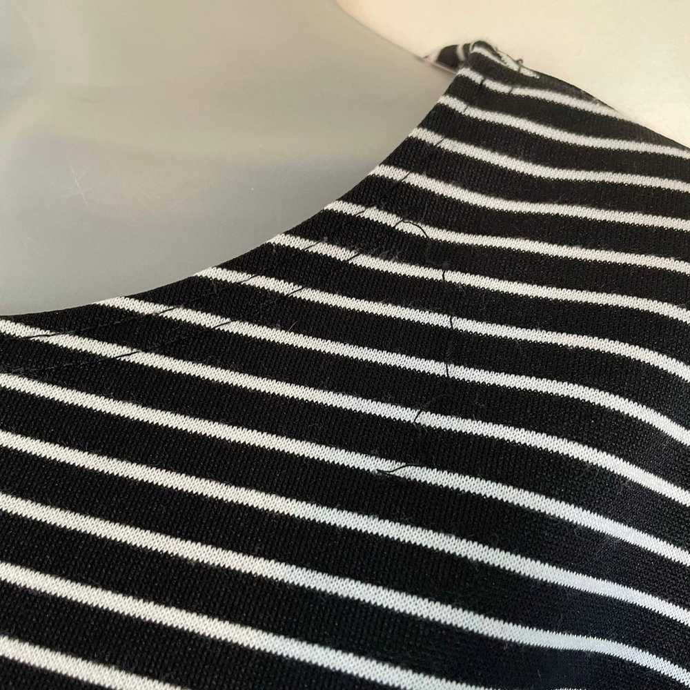 Black White Stripe T-Shirt Dress Short Sleeve Cat… - image 5