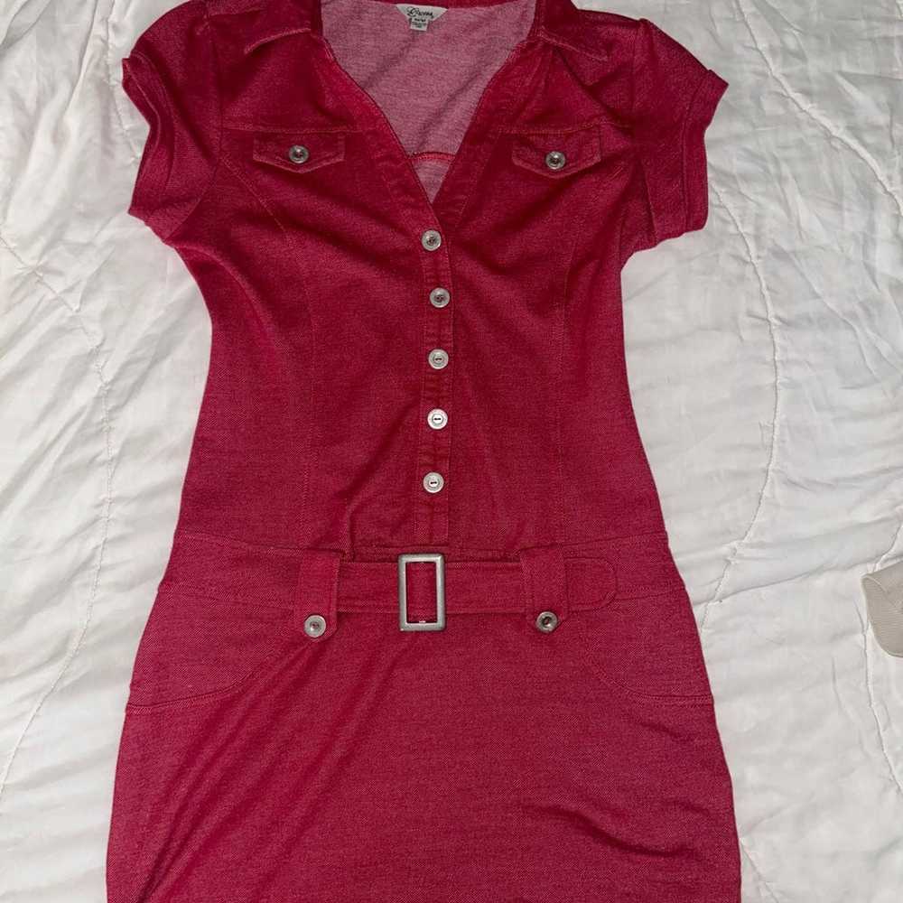 Vintage Y2K GUESS red mini dress - image 5