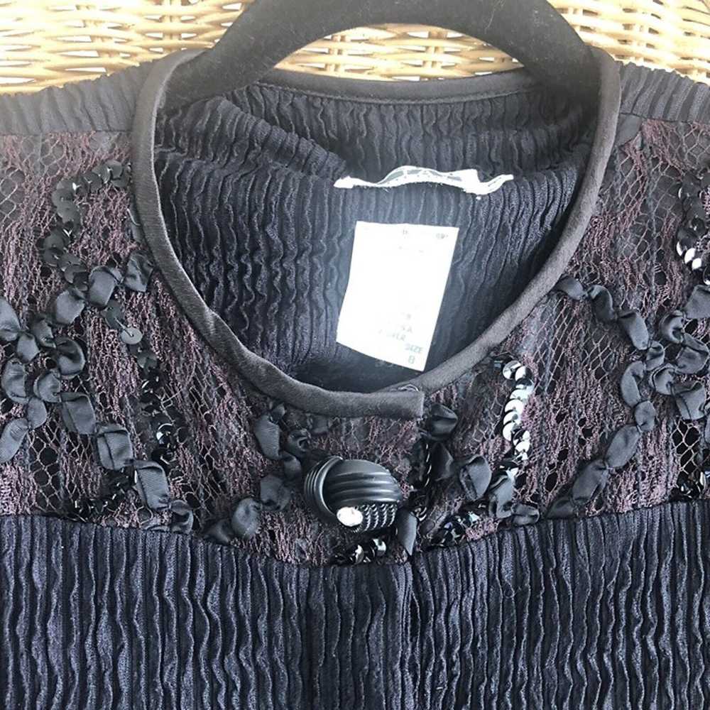 Leslie Faye vintage dress puff sleeves black size… - image 2