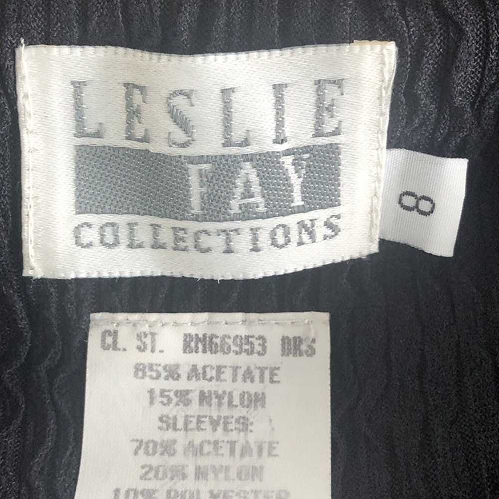 Leslie Faye vintage dress puff sleeves black size… - image 7