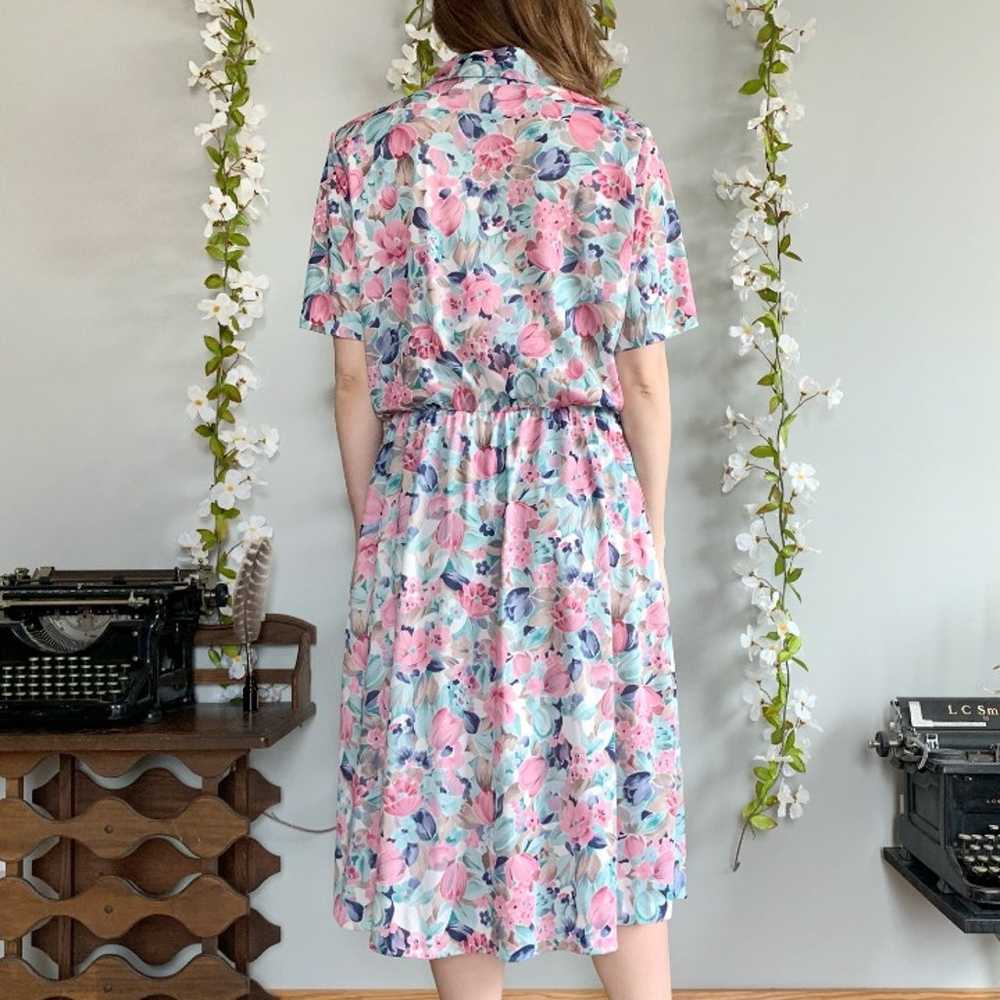 Vintage short sleeve floral midi dress - image 5