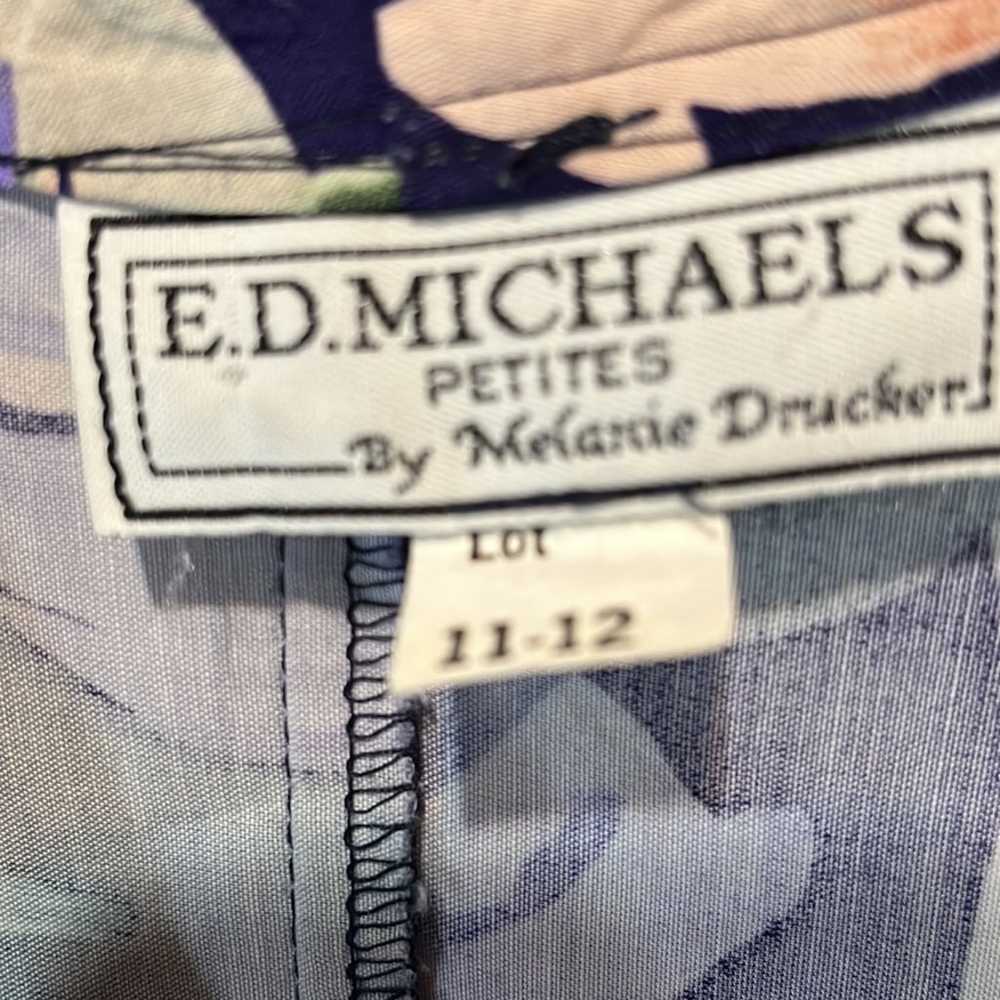 Vintage ED Michael’s by Melanie Drucker Floral Dr… - image 6