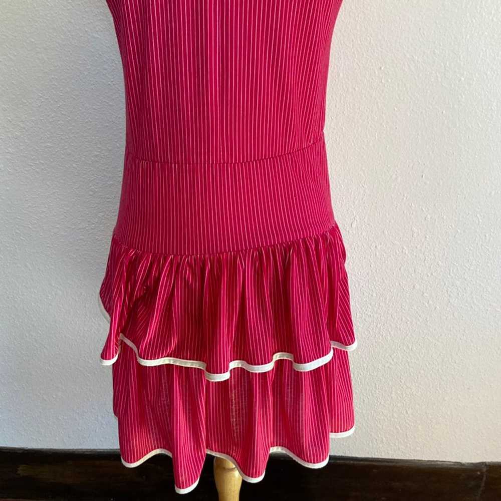 Vintage 60's 70's Striped Ruffle Dress - image 4