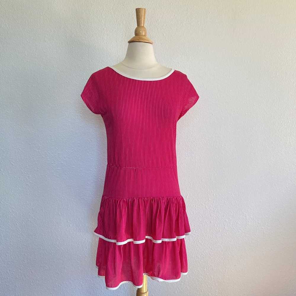 Vintage 60's 70's Striped Ruffle Dress - image 5