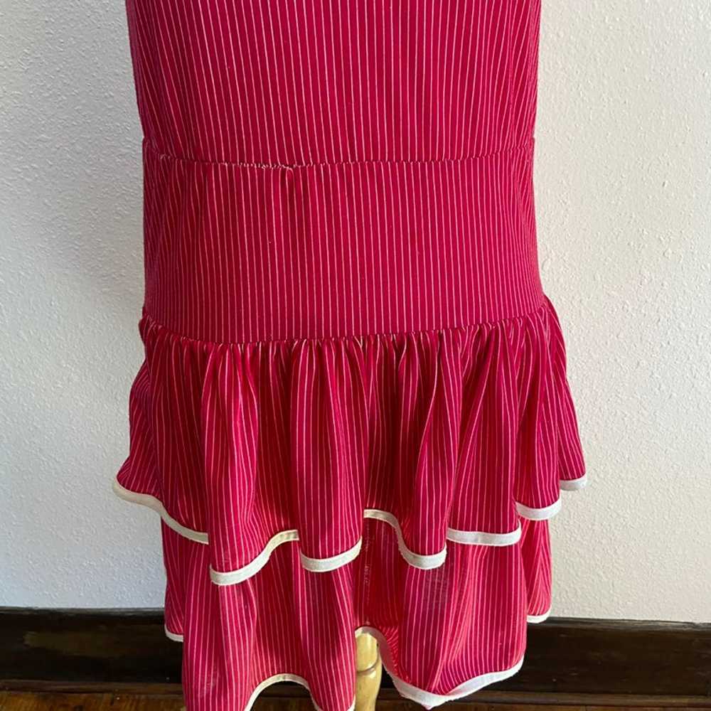Vintage 60's 70's Striped Ruffle Dress - image 7