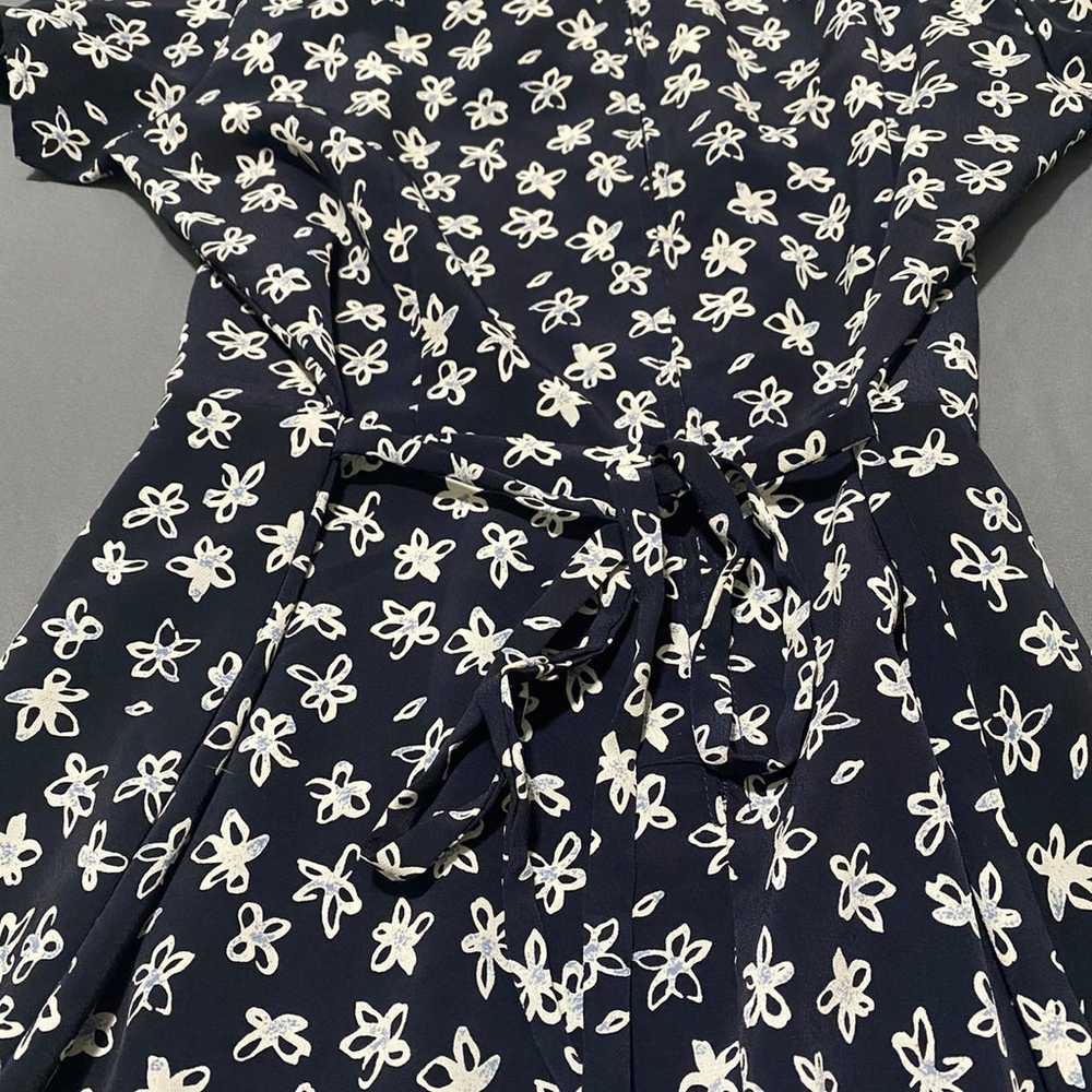 Jaclyn Smith Navy Blue white floral Vintage Dress… - image 6