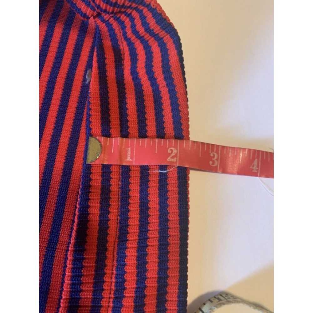 Vintage Knit Long Sleeve Red Blue Mini Dress Iglw… - image 8