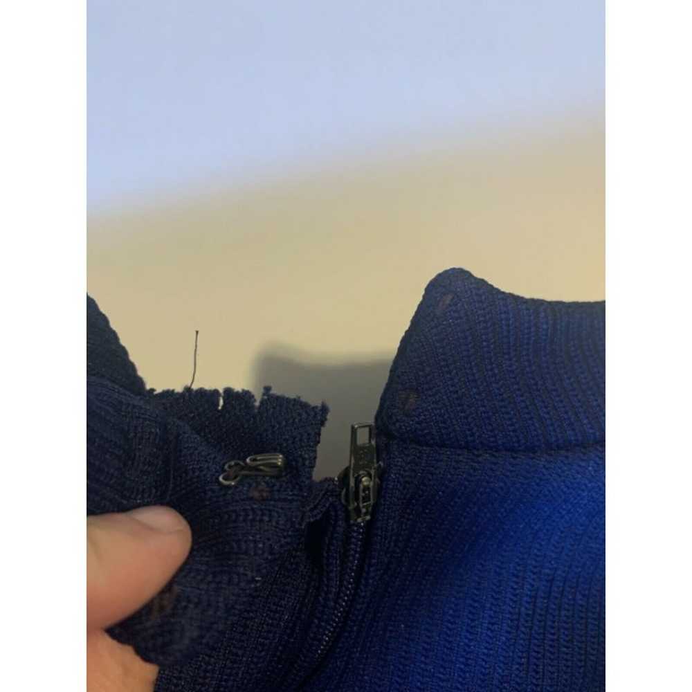 Vintage Knit Long Sleeve Red Blue Mini Dress Iglw… - image 9