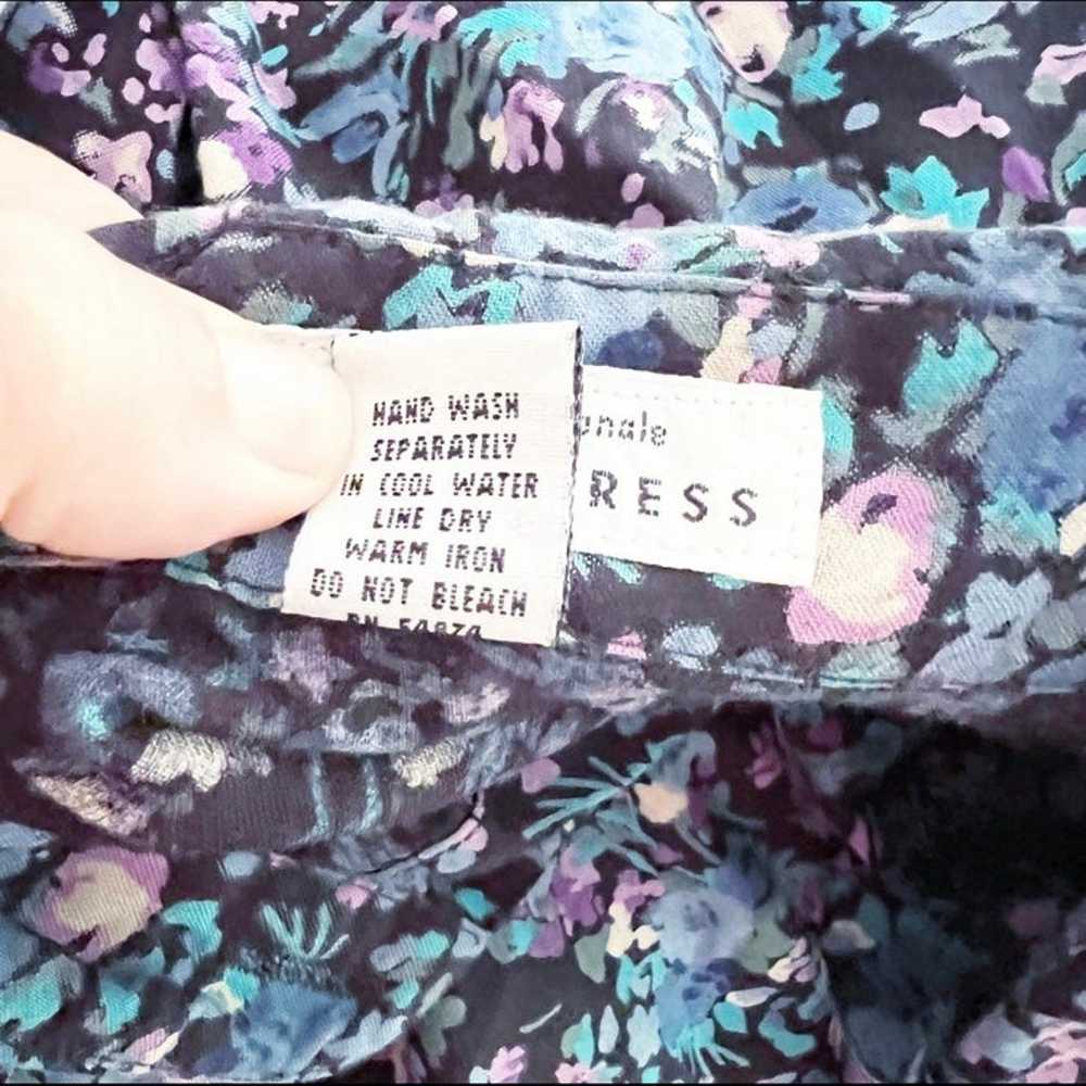 Vintage 90’s Floral Long Sleeve Drop Waist Dress … - image 6