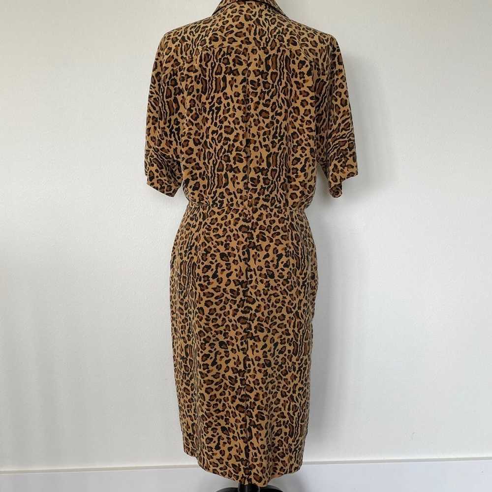 Vintage 80s 90s 100% Silk Animal Leopard Print Sh… - image 8