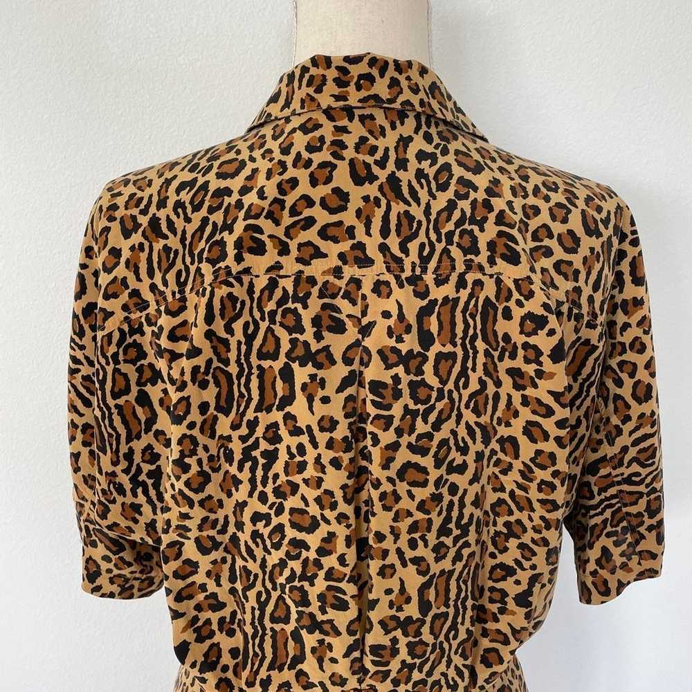 Vintage 80s 90s 100% Silk Animal Leopard Print Sh… - image 9