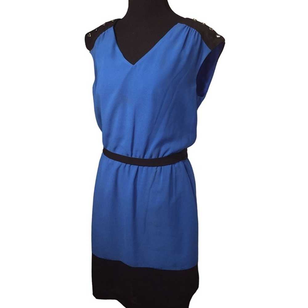 Vintage GUESS Dress - Blue with Black Shoulders, … - image 1