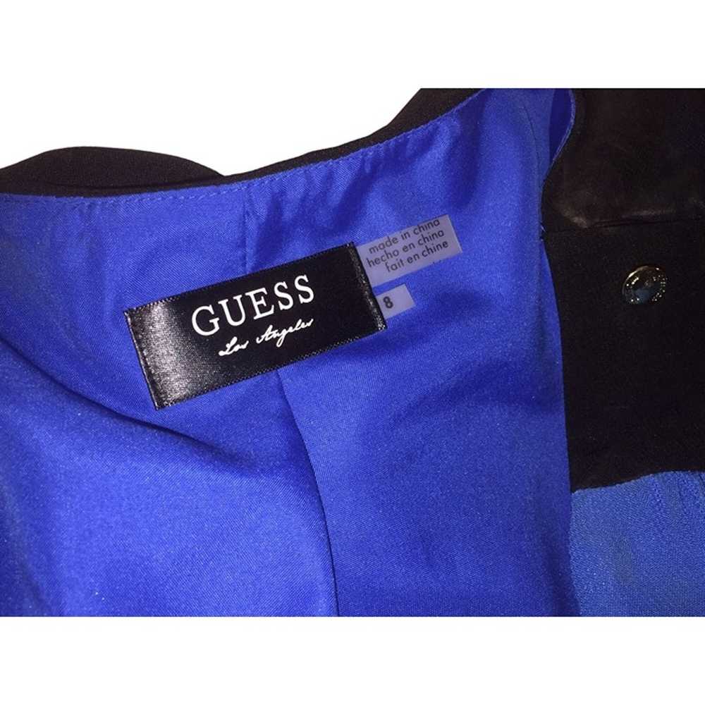 Vintage GUESS Dress - Blue with Black Shoulders, … - image 2