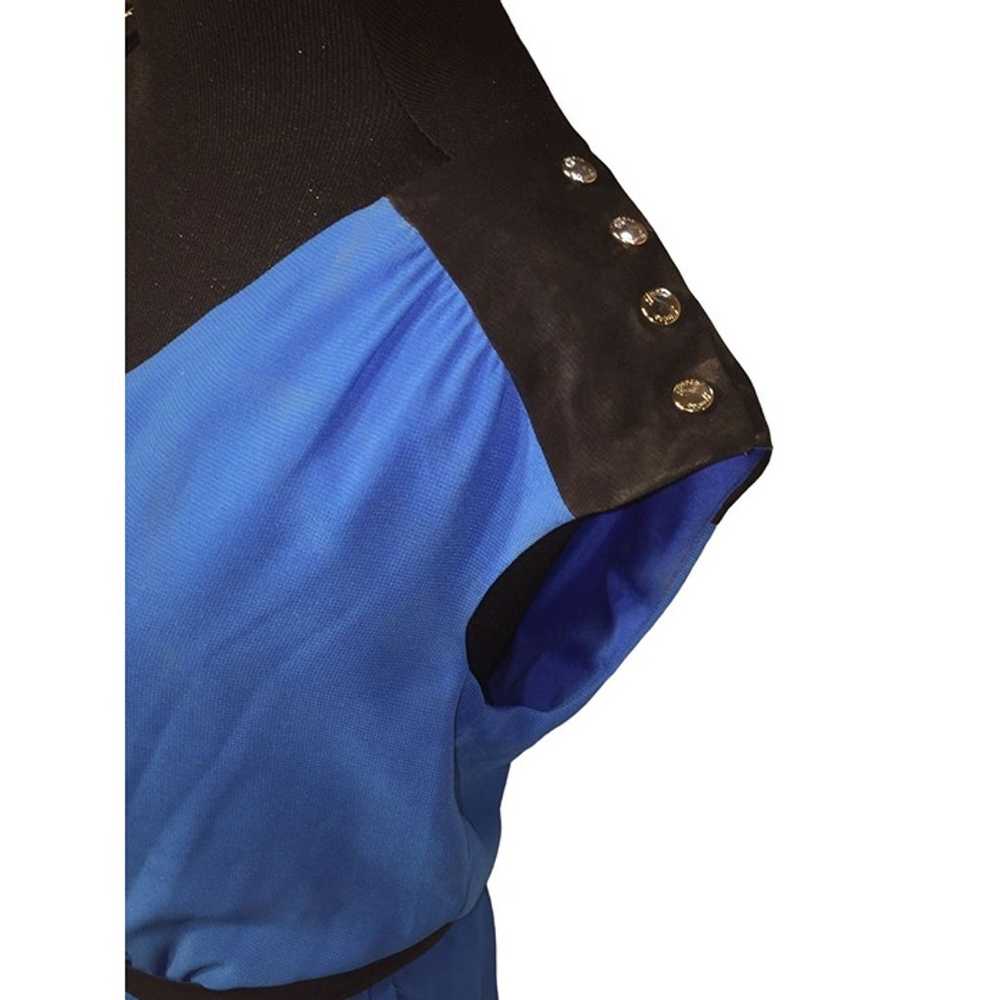 Vintage GUESS Dress - Blue with Black Shoulders, … - image 3