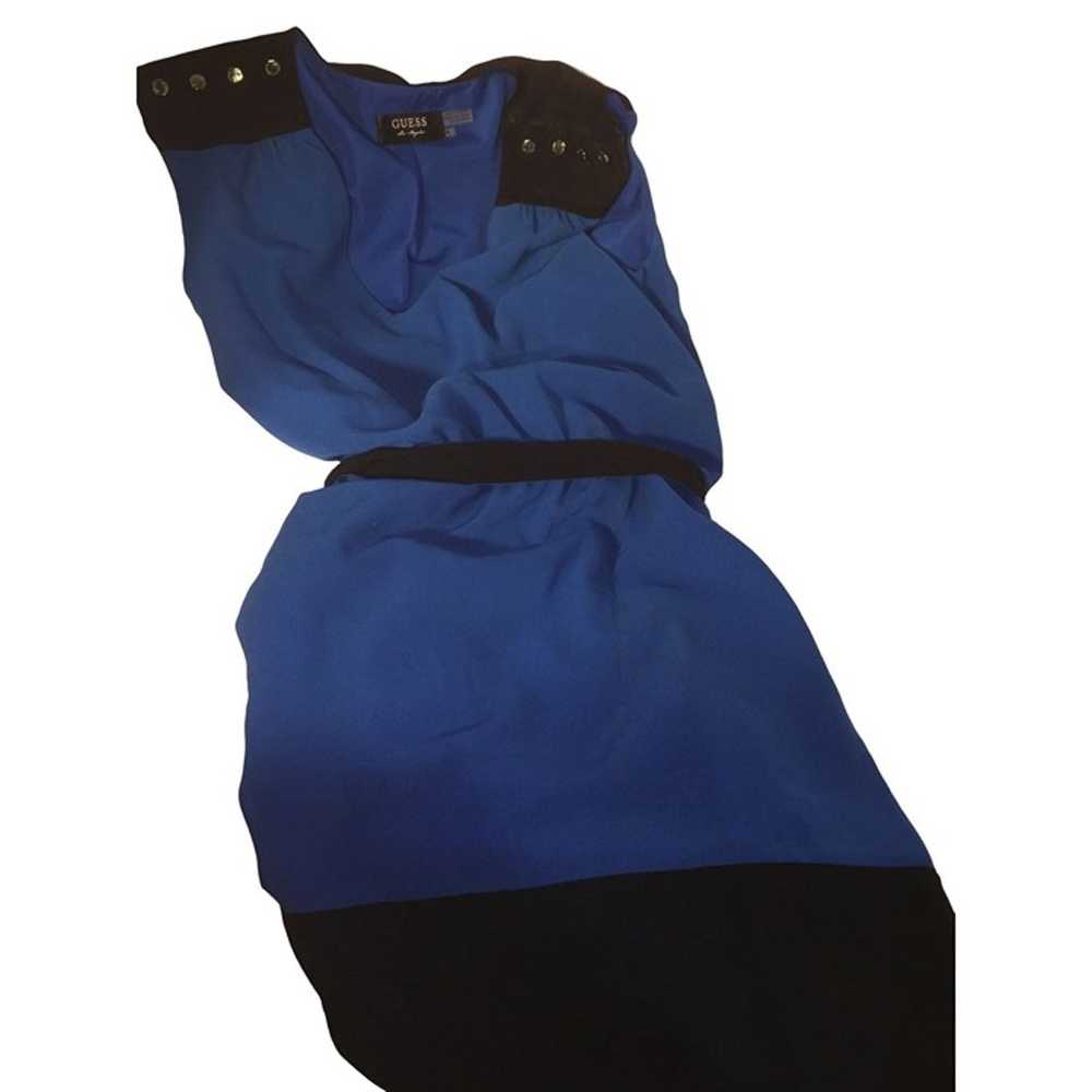 Vintage GUESS Dress - Blue with Black Shoulders, … - image 6