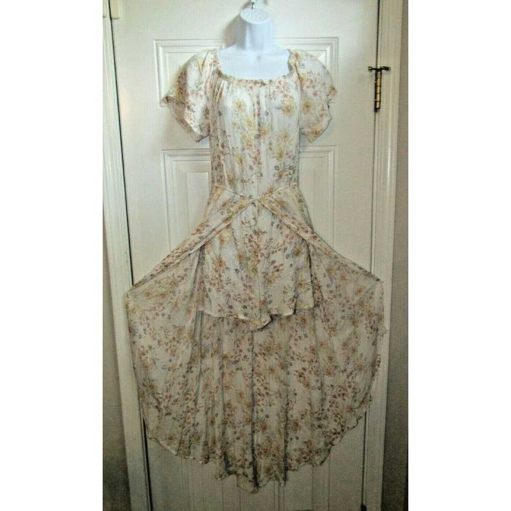Vintage Y2K Floral Romper Maxi Dress Shorts Jumps… - image 1