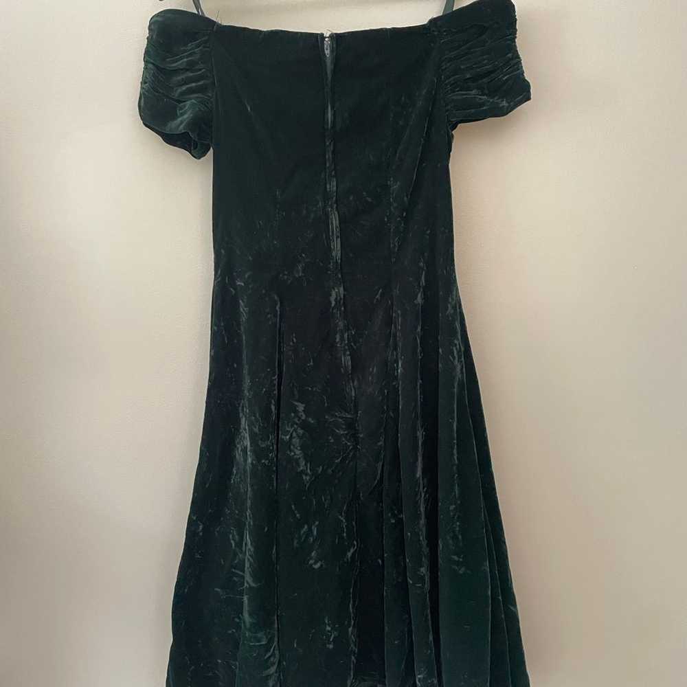 Vintage Karen Lucas for Niki Green Velvet Dress w… - image 2